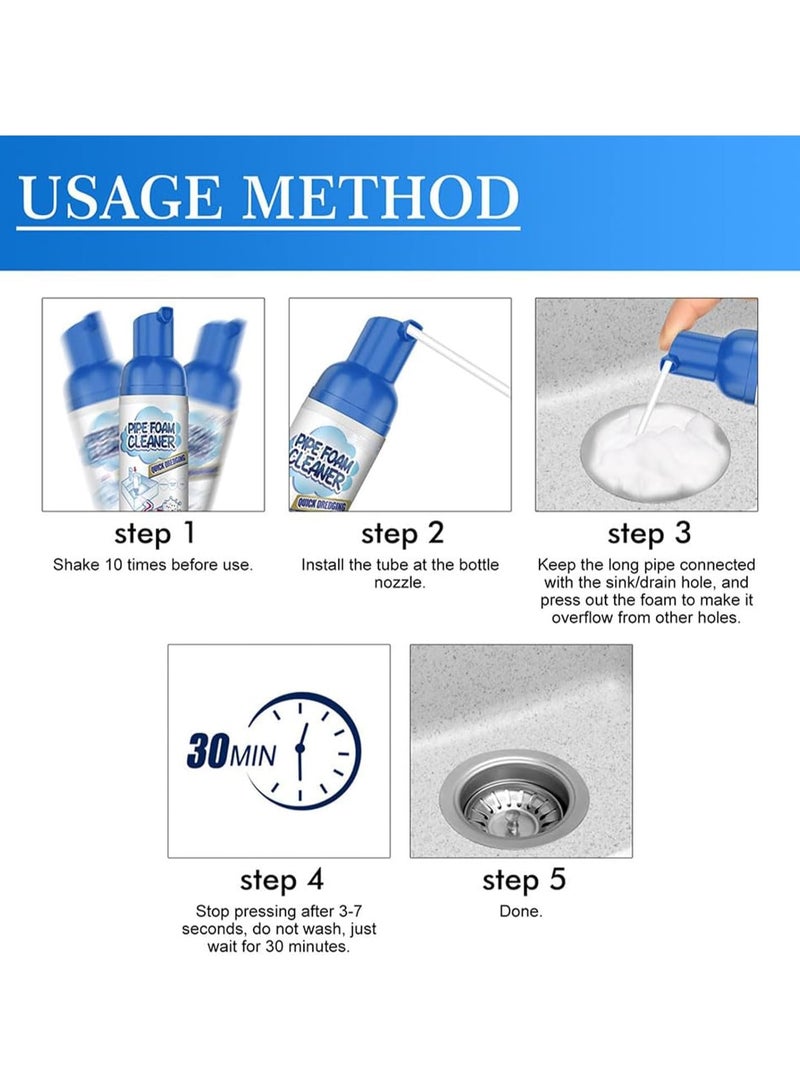 2 pack Powerful Foam Drain Cleaner - Sink & Toilet Clog Remover, Fast Acting Foam Cleaner for Bathroom, Sinks, Tubs & Drains, 2 Pack - Fragrance Deodorizer & Clog Remover  - Image 2