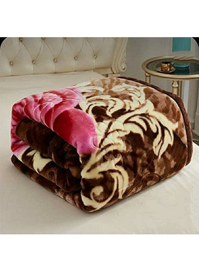 Bezzilish Home Bezzilish Home Cloudy Super Soft Fabric Floral Printed Mink Heavy Duty Luxury Ultra 2 Ply Double Bed Blanket 6 Kg for Heavy Winters with English Colors & Stylish Bag Packing, Multicolor, 300 TC - Image 1