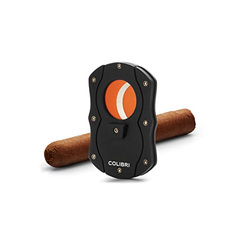 Colibri Premium Cut Cigar Cutter - Ergonomic Stainless Steel, Double Guillotine Style Spring-Loaded Straight Cut Blade, Ideal for up to 62+ Ring Gauge - Gift for Cigar Enthusiasts (Black & Orange) - Image 4