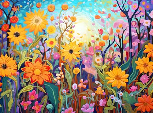Cross & Glory Cross Glory 1000 Piece Jigsaw Puzzle for Adults Sarahs Secret Garden Adventure Flower Garden Theme Artistic Challenge 20x27 Inches Flower Puzzle - Image 1