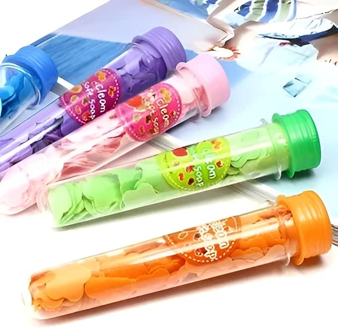 Scented Strips - Ultra-Thin Dissolvable Paper Soap for Kids and Adults, Maintains Hand Hygiene to Prevent Diseases, Convenient Small Flower Shapes That Lather Up Quickly with Just Water (4 PCS)