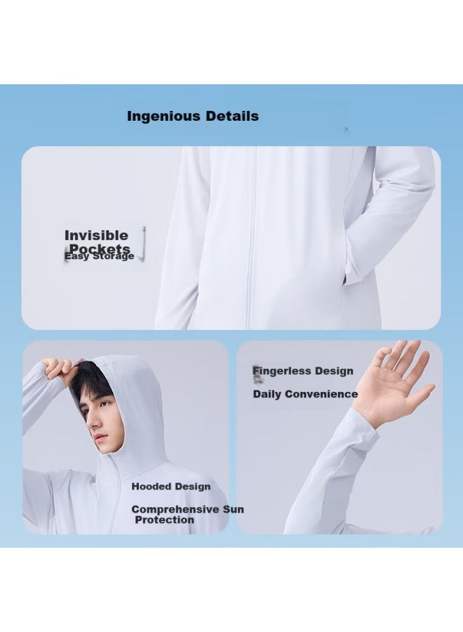 LANG SHA Langsha Uv Protection Clothing For Men And Women Ice Silk Summer Sunscreen Ultra-thin Breathable Sunscreen Skin Coat Outdoor Sunscreen Jacket - Image 4