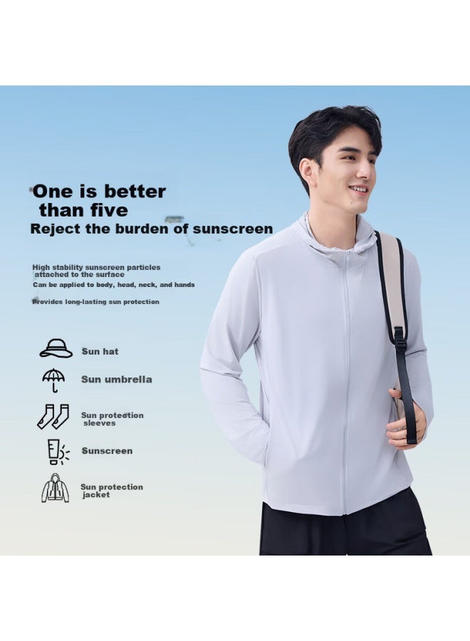 LANG SHA Langsha Uv Protection Clothing For Men And Women Ice Silk Summer Sunscreen Ultra-thin Breathable Sunscreen Skin Coat Outdoor Sunscreen Jacket - Image 2