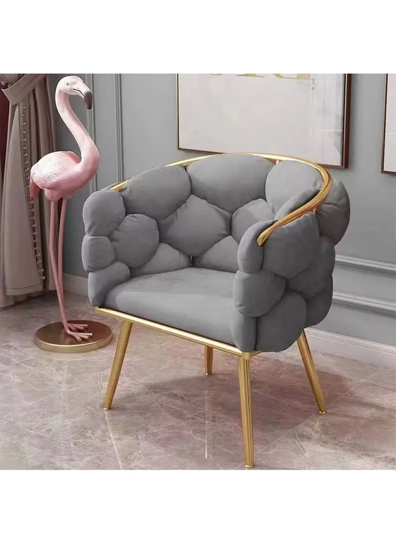 GT-Wheel - Luxury Handmade Accent Chair Modern Velvet Armchair with Gold Metal Legs and Elegant Tufted Back - Image 1