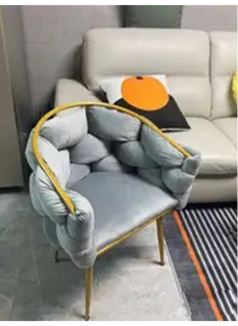 GT-Wheel - Luxury Handmade Accent Chair Modern Velvet Armchair with Gold Metal Legs and Elegant Tufted Back - Image 1