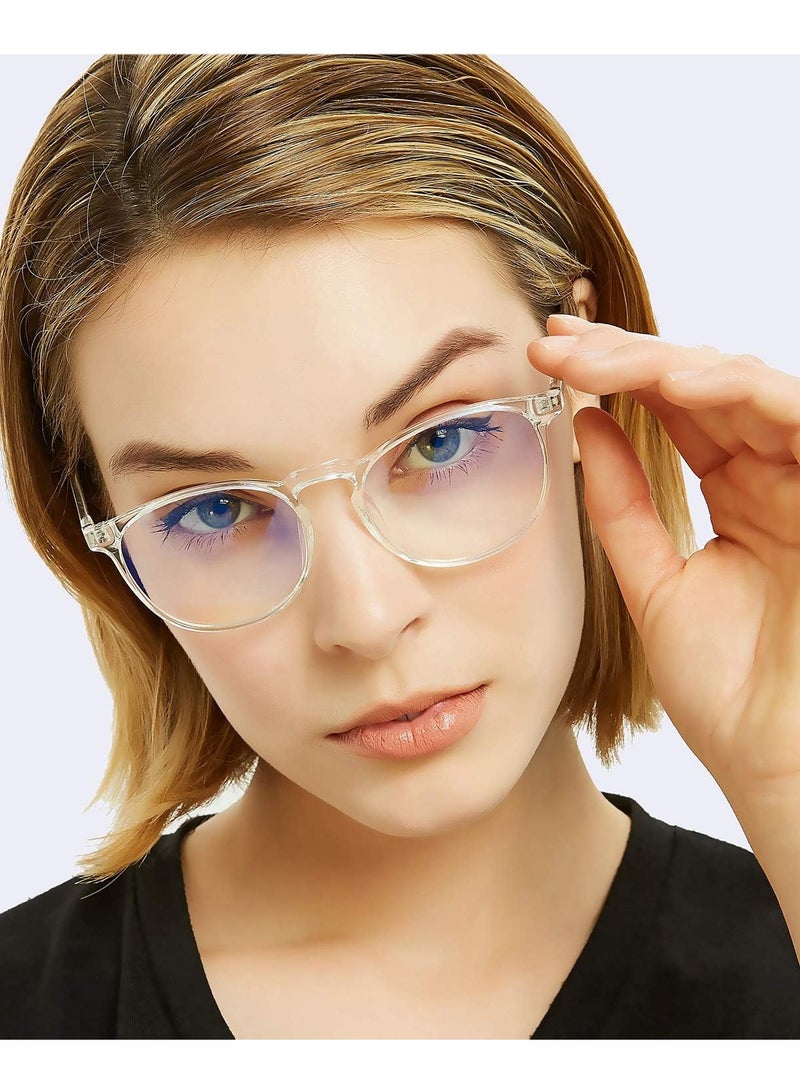 FEIYOLD Blue Light Blocking Glasses Women/Men,Retro Round Anti Eyestrain Computer Gaming Glasses(2Pack) - Image 2