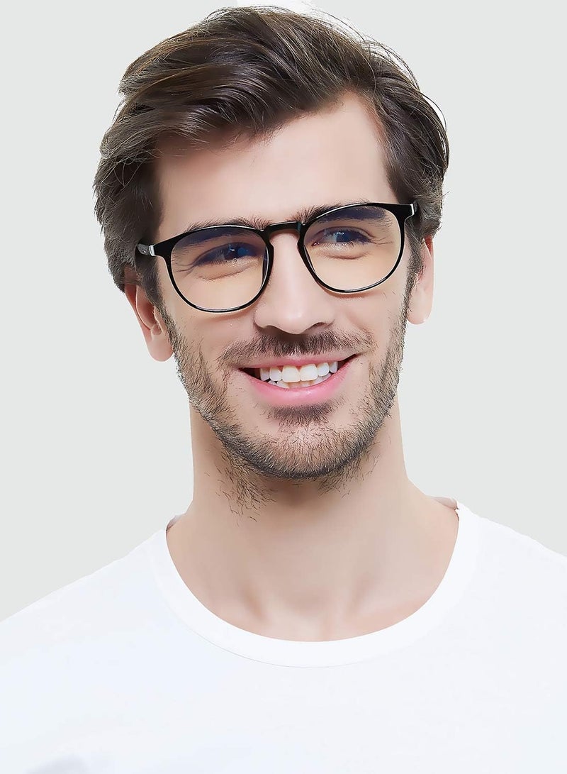 FEIYOLD Blue Light Blocking Glasses Women/Men,Retro Round Anti Eyestrain Computer Gaming Glasses(2Pack) - Image 3