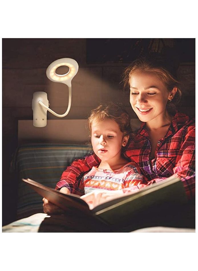 SYOSI LED Reading Light, Eye Protect Clip On Lamp for Bed Headboard, 28 LED Bed Reading Lights, USB Rechargeable Book Light for Kids, 9 Settings Clip On Desk Lamp, Led Clip Light with Flexible Neck - Image 2