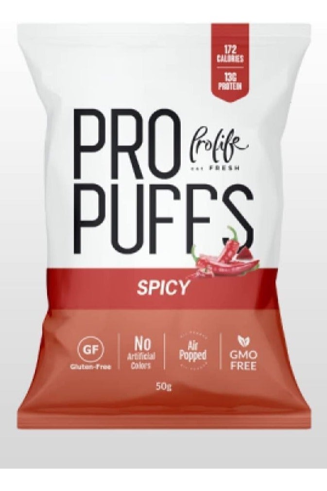 برولايف برو بافس - وجبة خفيفة غنية بالبروتين بنكهة حارة، عبوة من 20 قطعة × 50 غرام - Image 3