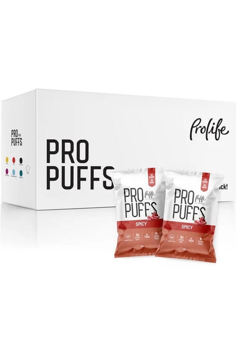 برولايف برو بافس - وجبة خفيفة غنية بالبروتين بنكهة حارة، عبوة من 20 قطعة × 50 غرام - Image 1