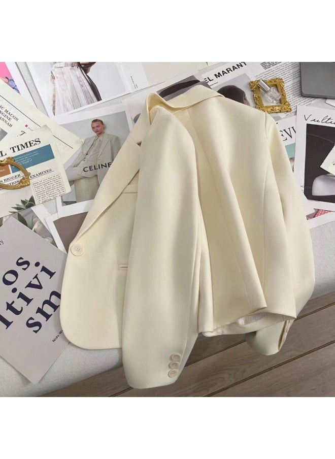 Creamy- Short Suit Jacket Women's 2024 Spring And Autumn New Goddess Fan High-end Casual Small Suit 