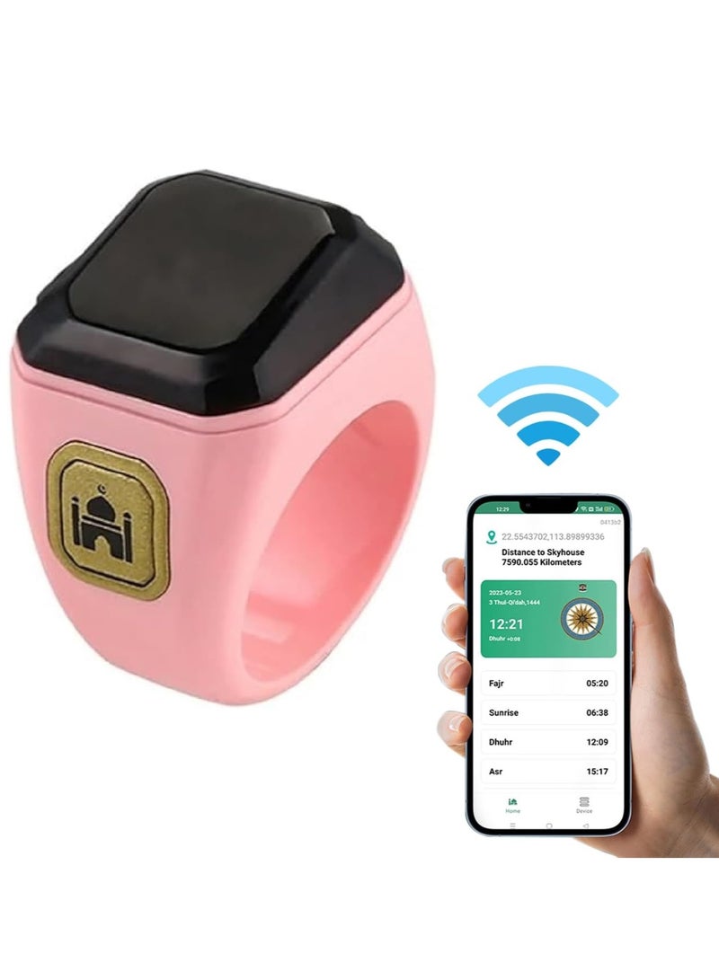 BSTWSH Zikr Ring Smart Ring with Vibration Reminder Tasbih Counter and Bluetooth Connection for Exclusive IQIBLA App and 5 Daily Prayer Reminders, 22 mm  - Image 2