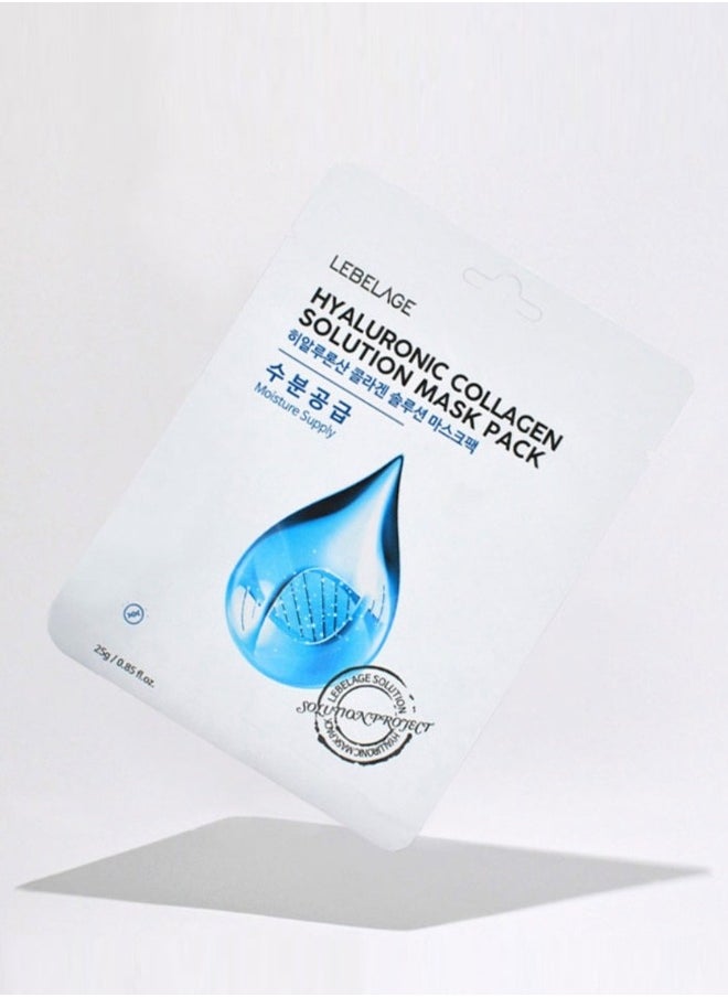 Lebelage HYALURONIC COLLAGEN SOLUTION MASK PACK (PACK OF 10 INDIVIDUAL MASKS) | KOREAN MADE SKIN CARE  - Image 3
