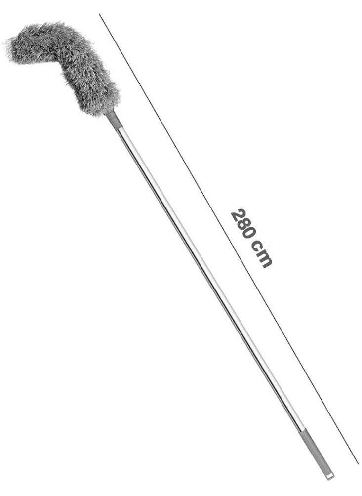 Microfiber Feather Duster with Bendable & Extendable Telescopic Stick 2.8m SM-36044