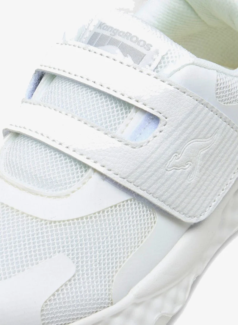 kangaROOS WHITE Boys Kids' Panelled School Shoes with Hook and Loop Closure for Men | Best Price UAE