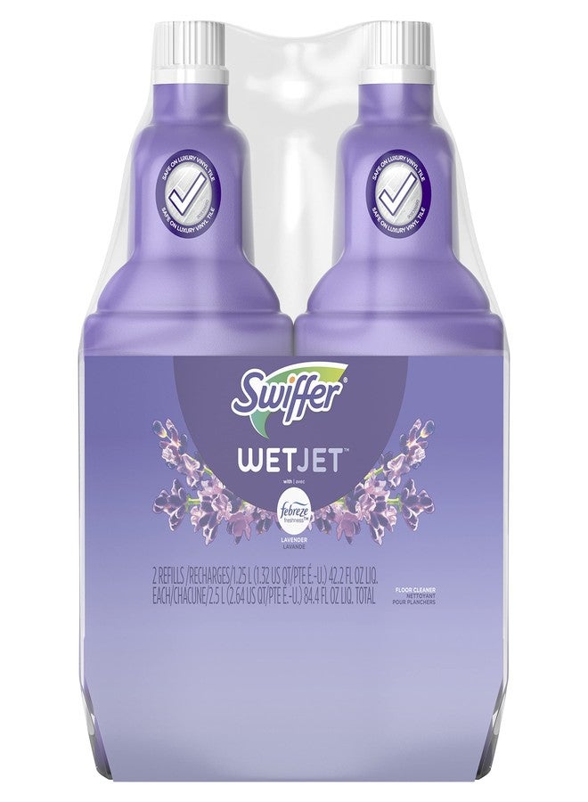 Swiffer WetJet Multi-Purpose Floor Cleaner Solution with Febreze Refill, Hardwood Floor Cleaner, Lavender Scent, 1.25 Liter -42.2 Fl Oz (Pack of 2) - Image 1