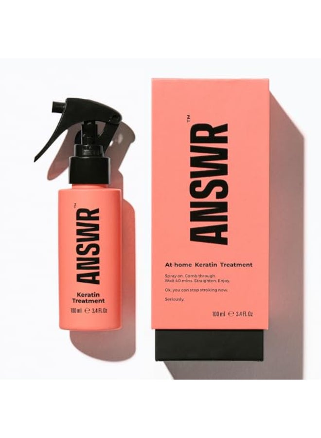 ANSWR At Home Brazilian Keratin Hair Treatment for All Hair Types keratina para alisar el pelo Eliminates Frizz Salon Results At Home SulfateFree Safe for Colored Hair 34 Fl Oz Pack of 1 - Image 1