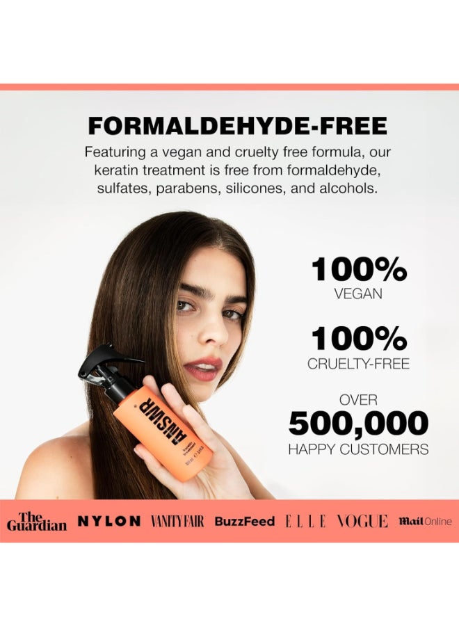 ANSWR At Home Brazilian Keratin Hair Treatment for All Hair Types keratina para alisar el pelo Eliminates Frizz Salon Results At Home SulfateFree Safe for Colored Hair 34 Fl Oz Pack of 1 - Image 4