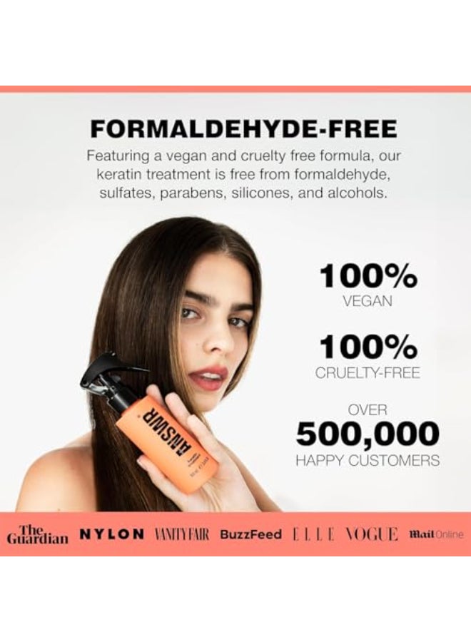 ANSWR At Home Brazilian Keratin Hair Treatment for All Hair Types keratina para alisar el pelo Eliminates Frizz Salon Results At Home SulfateFree Safe for Colored Hair 34 Fl Oz Pack of 1 - Image 3
