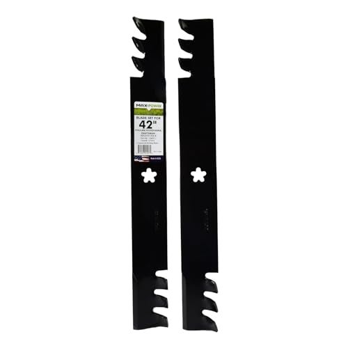 MaxPower 561713XB 2 Commercial Mulching Blade Set for Many 42 in. Cut Craftsman, Husqvarna, Poulan Mowers Replaces OEM #'s 138498, 138971, 532138971, 532127843, 532138498 - Image 1