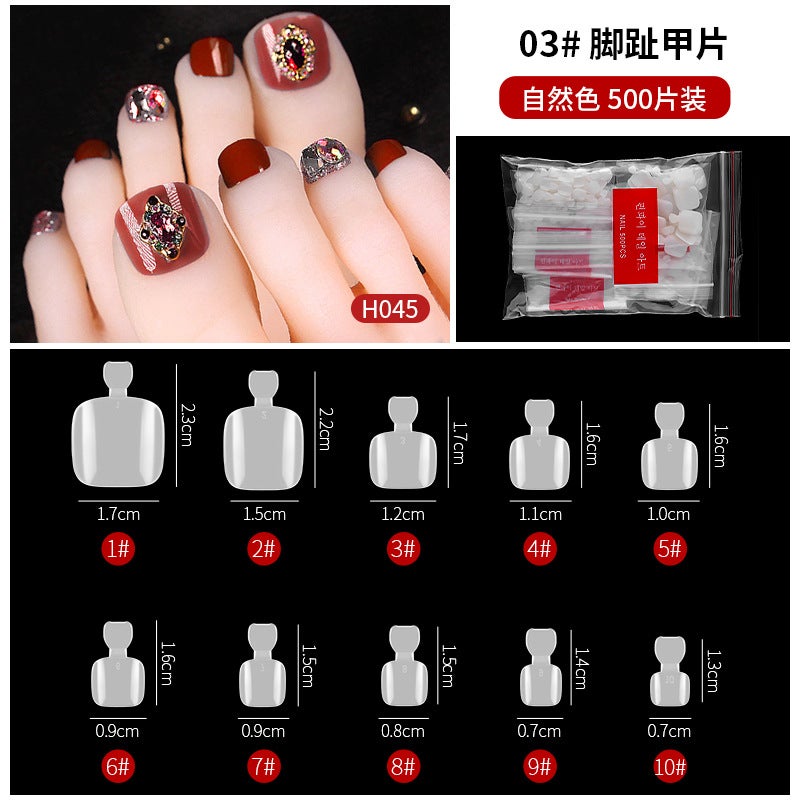 Generic hot-cut nail art natural transparent fake nail extension patch nail shop special nail art factory wholesale3# toenail piece (natural color) 3# toenail piece (natural color) 