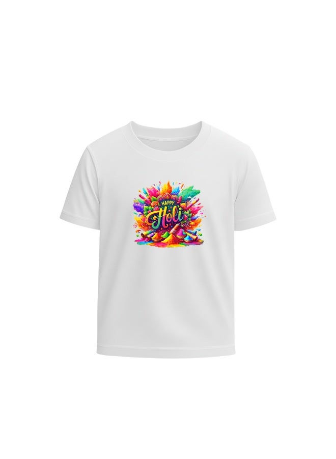 PRINTSHOP4ME Holi Celebration - Matching Couple Holi T-Shirts - Holi Couple T-Shirts - Holi Matching Men's Women's Couples Round Neck Holi T-Shirts - Image 1