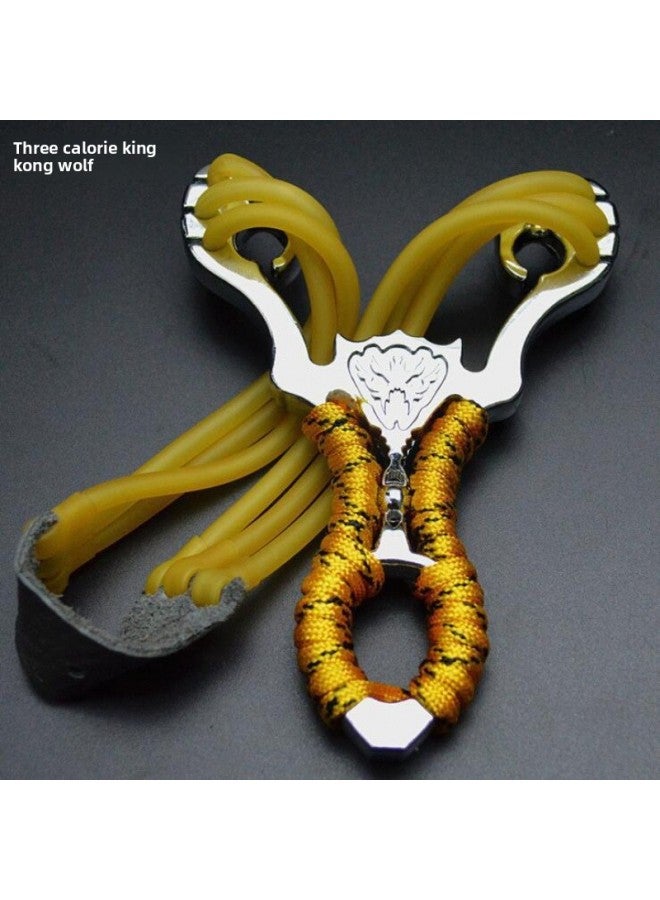 Wolverine Powerful Slingshot Rubber Band Group Professional Precision Traditional Card Ball Special Elastic Rack Golden Slingshot-Specifications:King Kong Wolf + 2 Pairs Of Rubber Bands 200 Clay Balls 200 Steel Balls  - Image 1