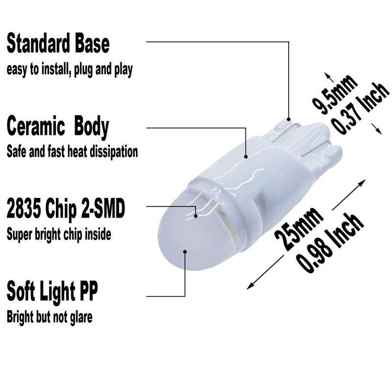 Yoper White Interior LED Light Package Kit Compatible with Ford F-150 1997-2014 F-250 F-350 F-450 F-55 2000-2014 Replacement Bulbs 12pcs - Image 3