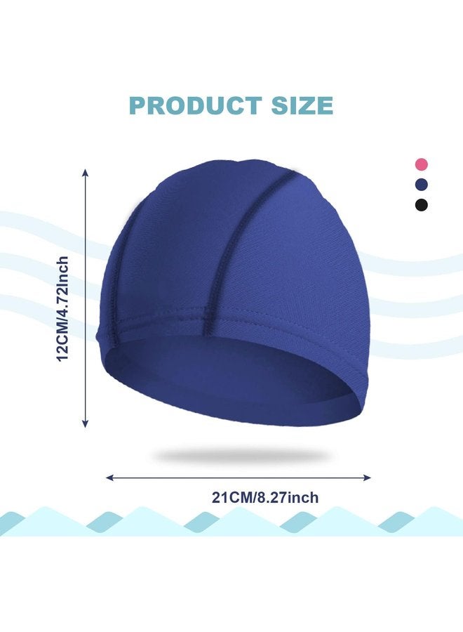 أوزيغالور 3 قطع قبعات سباحة مريحة وممتدة للجنسين - نسيج بوليستر عالي الجودة، خفيف الوزن للرياضات المائية، 3 ألوان - Image 2