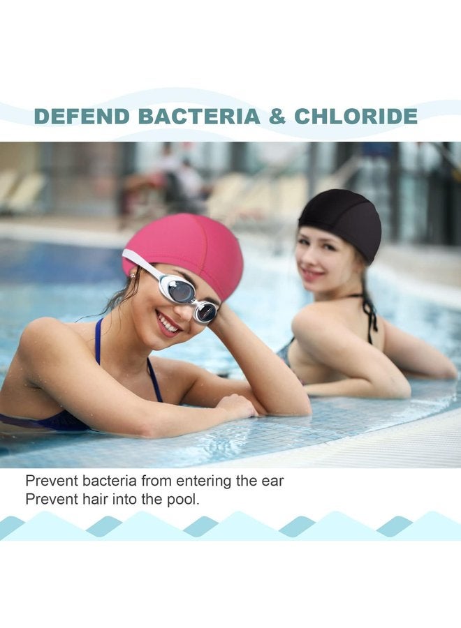 أوزيغالور 3 قطع قبعات سباحة مريحة وممتدة للجنسين - نسيج بوليستر عالي الجودة، خفيف الوزن للرياضات المائية، 3 ألوان - Image 4