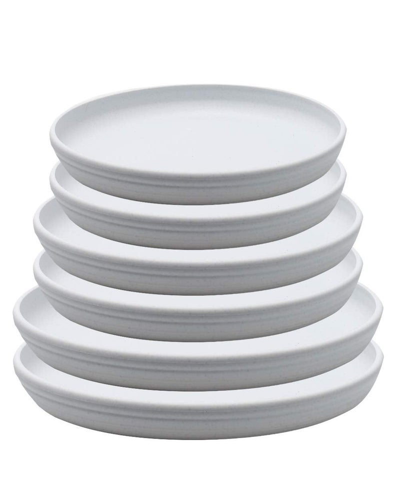 SAROSORA Round Plastic Plant Saucer Drip Tray Set of 6 for Indoor Outdoor Home Garden Flower Plant Container Flower Pot Pallets 9410412 x2 WhiteGrey