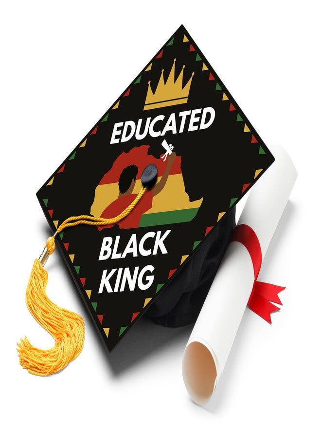 ADVANSYNC Educated Black King Graduation Cap Topper - Image 1