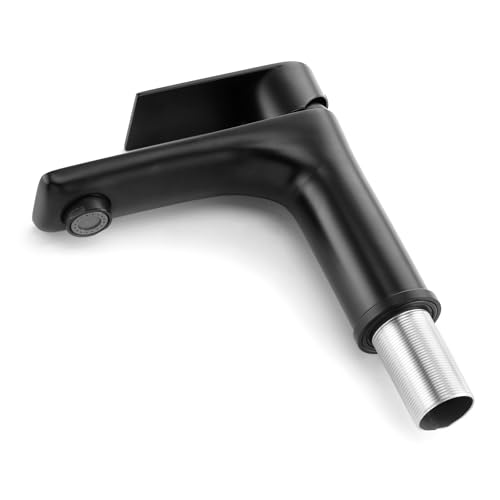 SUMERAIN Stainless Steel Bathroom Sink Faucet Lead-Free Matte Black Lavatory Faucet Single Handle - Image 4