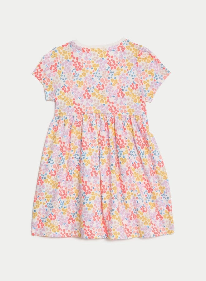 Marks & Spencer Pure Cotton Ditsy Floral Dress (0-3 Yrs) Multicolour - Image 3