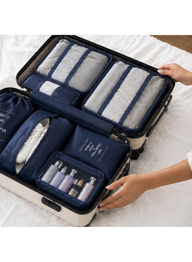 VKL 8 Piece Packing Cubes Set for Travel, Luggage Organizer Bags with Shoe Bag, Laundry Bag & Toiletry Pouch, Lightweight Space Saving Travel Accessories - Image 5