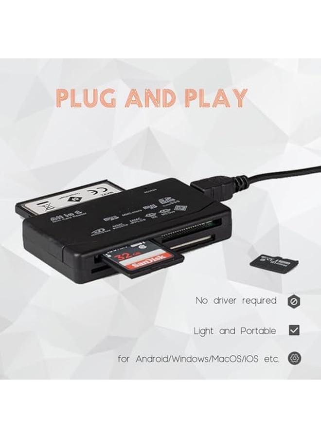 erorex 6 In 1 Memory Card Reader Universal Usb Card Reader For Sd Micro Sd Cf Xd Ms Pro M2 Card - Image 3