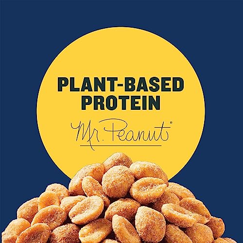 PLANTERS Honey Roasted Peanuts, Dry Roasted Peanuts, Party Snack, Plant-Based Protein, After School Snack, Sweet and Salty, Salted Nuts, Sea Salt & Honey, Snacks for Adults, Kosher, 16oz Jar - Image 3