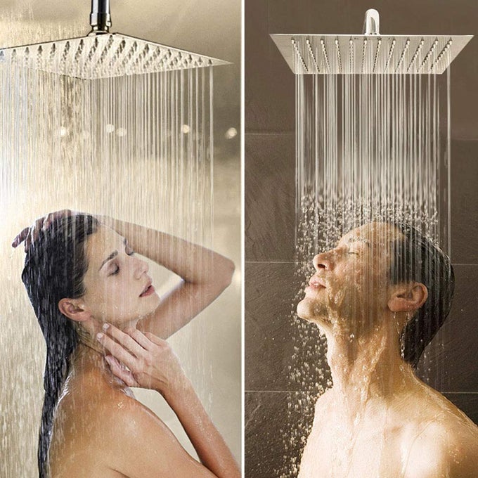 SHOWER HEAD STAINLESS STEEL SHOWER HEAD WATER SAVING BATHROOM RAIN SPA SQUARE SHOWER HEAD 8 INCH SHOWERS WITHOUT ARM SHOWERS