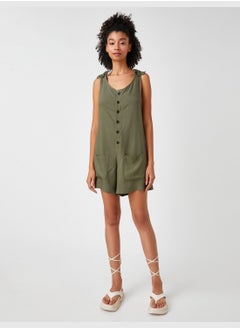 KOTON Jumpsuit Button Front Pocket Detail Printed  - Image 2