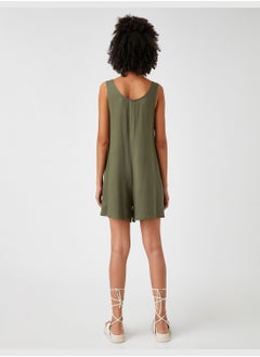 KOTON Jumpsuit Button Front Pocket Detail Printed  - Image 3