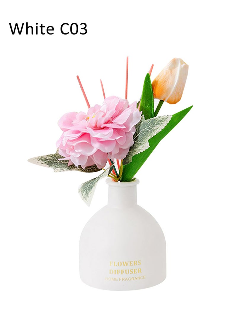 ناشر روائح قصب، ناشر زيوت عطرية فاخرة، عطر منزلي برائحة الزهور الاصطناعية لديكور المنزل والمكتب، 150 مل (ياسمين) - Image 1