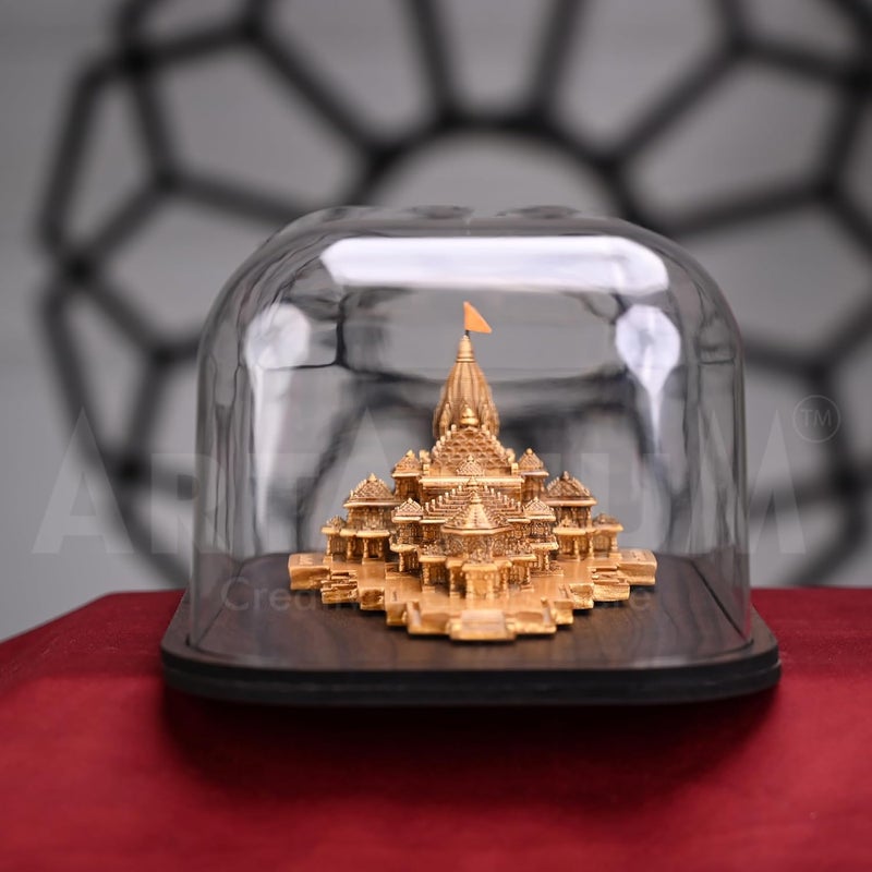 Artarium Artarium Ram Mandir Acrylic Covered with Wooden Base Authentic Design Ideal for Home Temple Home Decor 6 Inch - Image 4