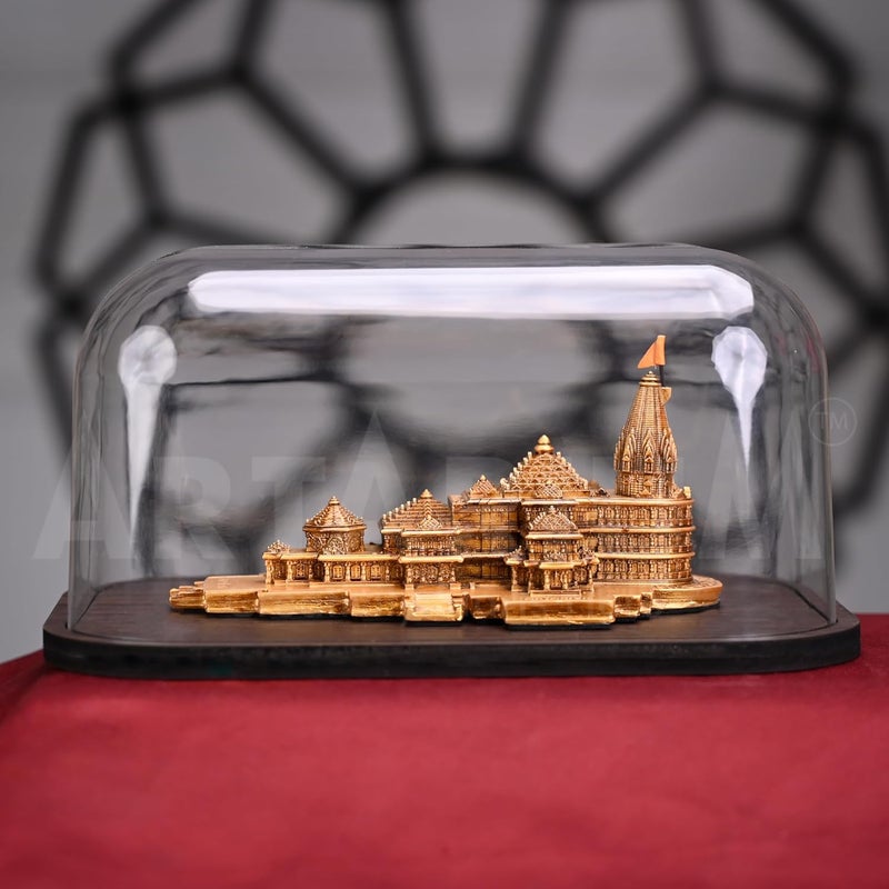 Artarium Artarium Ram Mandir Acrylic Covered with Wooden Base Authentic Design Ideal for Home Temple Home Decor 6 Inch - Image 3