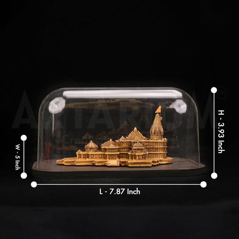Artarium Artarium Ram Mandir Acrylic Covered with Wooden Base Authentic Design Ideal for Home Temple Home Decor 6 Inch - Image 5
