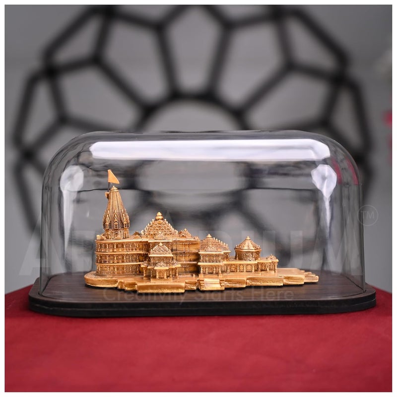 Artarium Artarium Ram Mandir Acrylic Covered with Wooden Base Authentic Design Ideal for Home Temple Home Decor 6 Inch - Image 1
