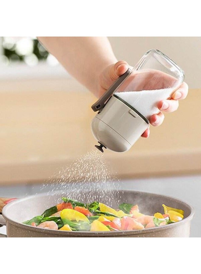 Glass Salt Shaker with Adjustable Dispenser, Grey - Image 2