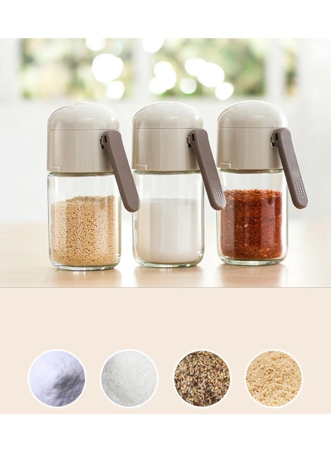 Glass Salt Shaker with Adjustable Dispenser, Grey - Image 3