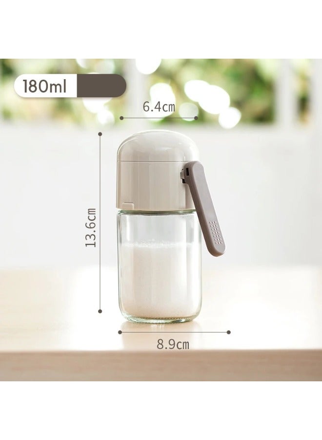 Glass Salt Shaker with Adjustable Dispenser, Grey - Image 4