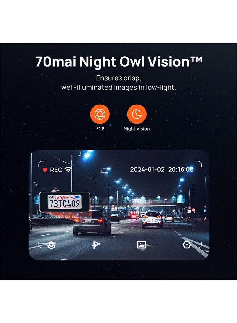 70 ماي كاميرا داش M500 1944P 170FOV 70mai M500 مسجل DVR للسيارة مع GPS ADAS مراقبة وقوف السيارات على مدار 24 ساعة تخزين مدمج 128G eMMC - Image 4