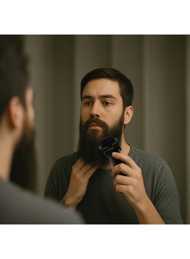 جرين ليون مكواة فرد اللحية المحمولة Beard Pro مع غطاء مغناطيسي وحقيبة حمل / وقت عمل 40 دقيقة / قوة 20 وات / تحكم في درجة الحرارة على 3 مستويات / رأس دوار 180 درجة - أسود - Image 3